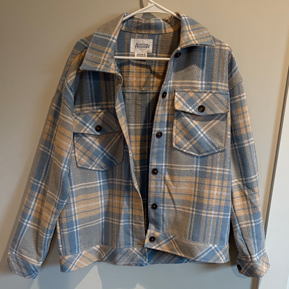 Blue and Tan Plaid Jacket